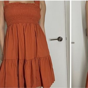 Abercrombie & Fitch Orange Midi Dress